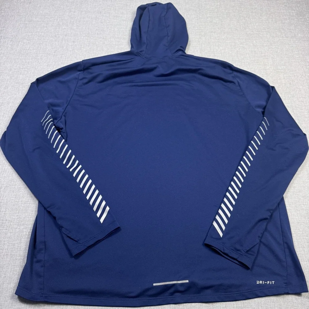 Nike Running Hoodie‎ Mens 2XL Blue Pullover Performance Graphic Long Sleeve